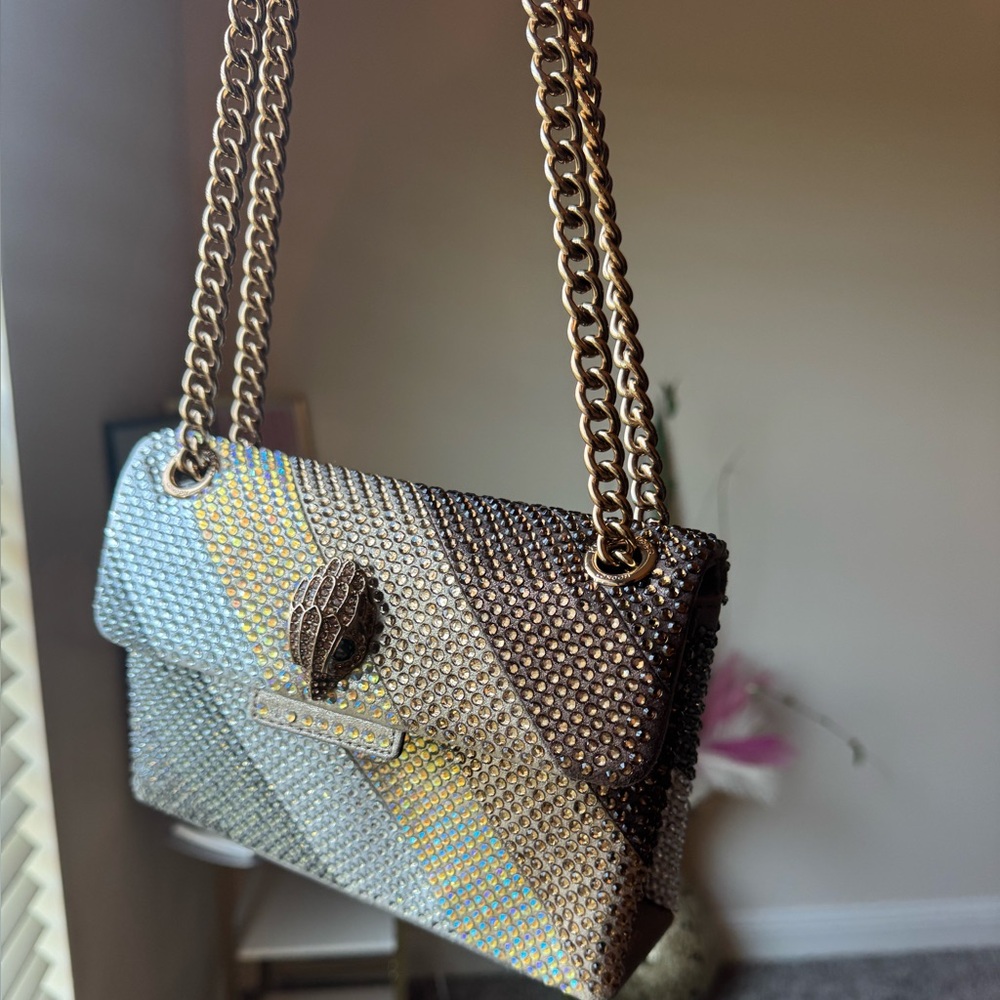 Kurt Geiger Multicolor Rhinestone Chain Shoulder Bag